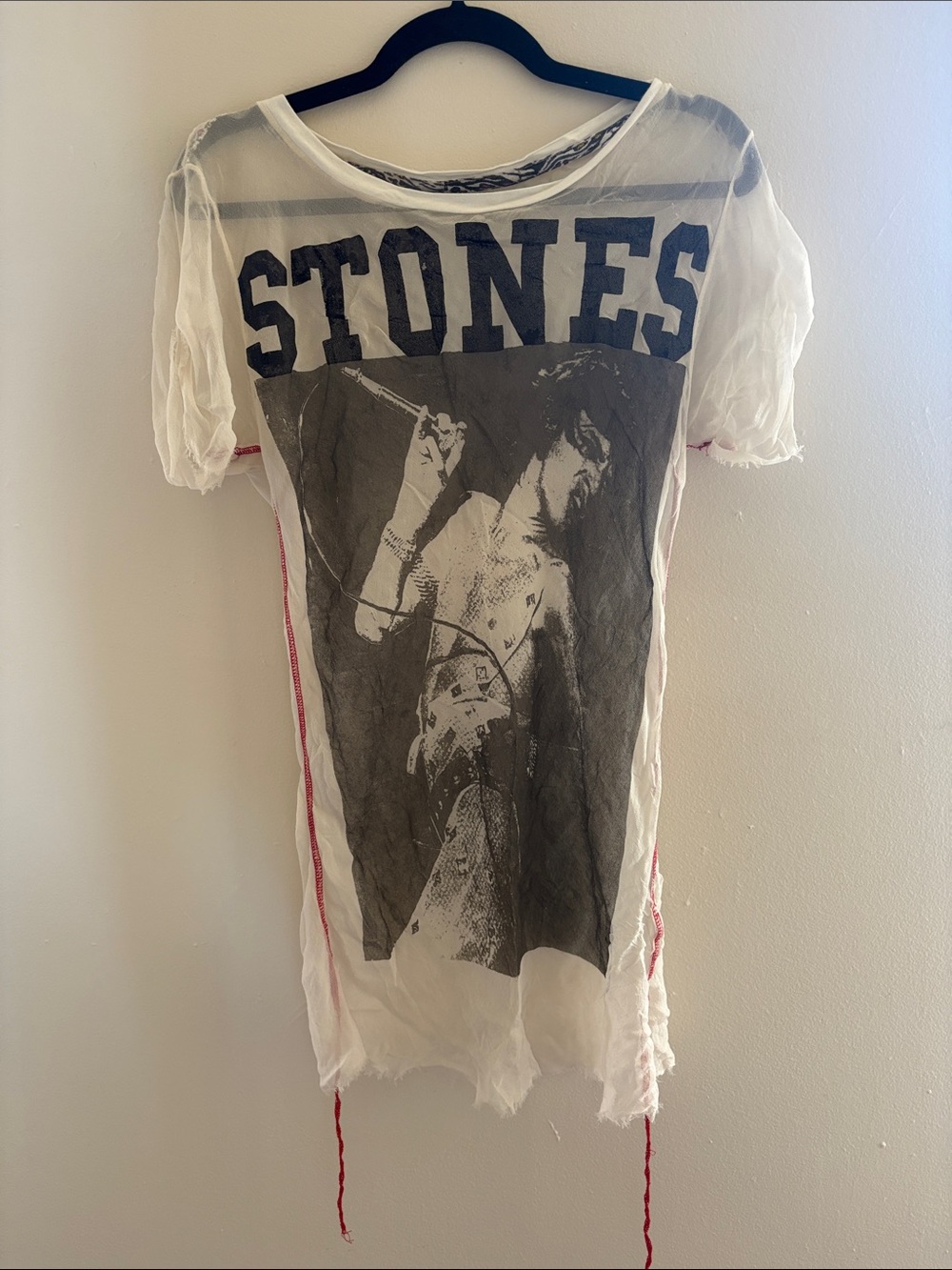 VINTAGE BUDDHISTPUNK 'Stones' Graphic Tunic Top - Sheer Rock Print